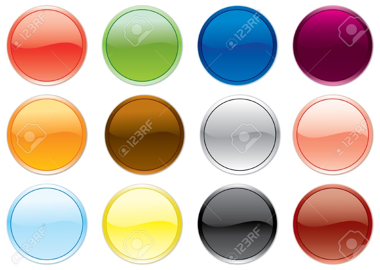 Libre Botones De Colores Establecidos Ilustracion Vectorial Ilustraciones Vectoriales Clip Art Vectorizado Libre De Derechos Image