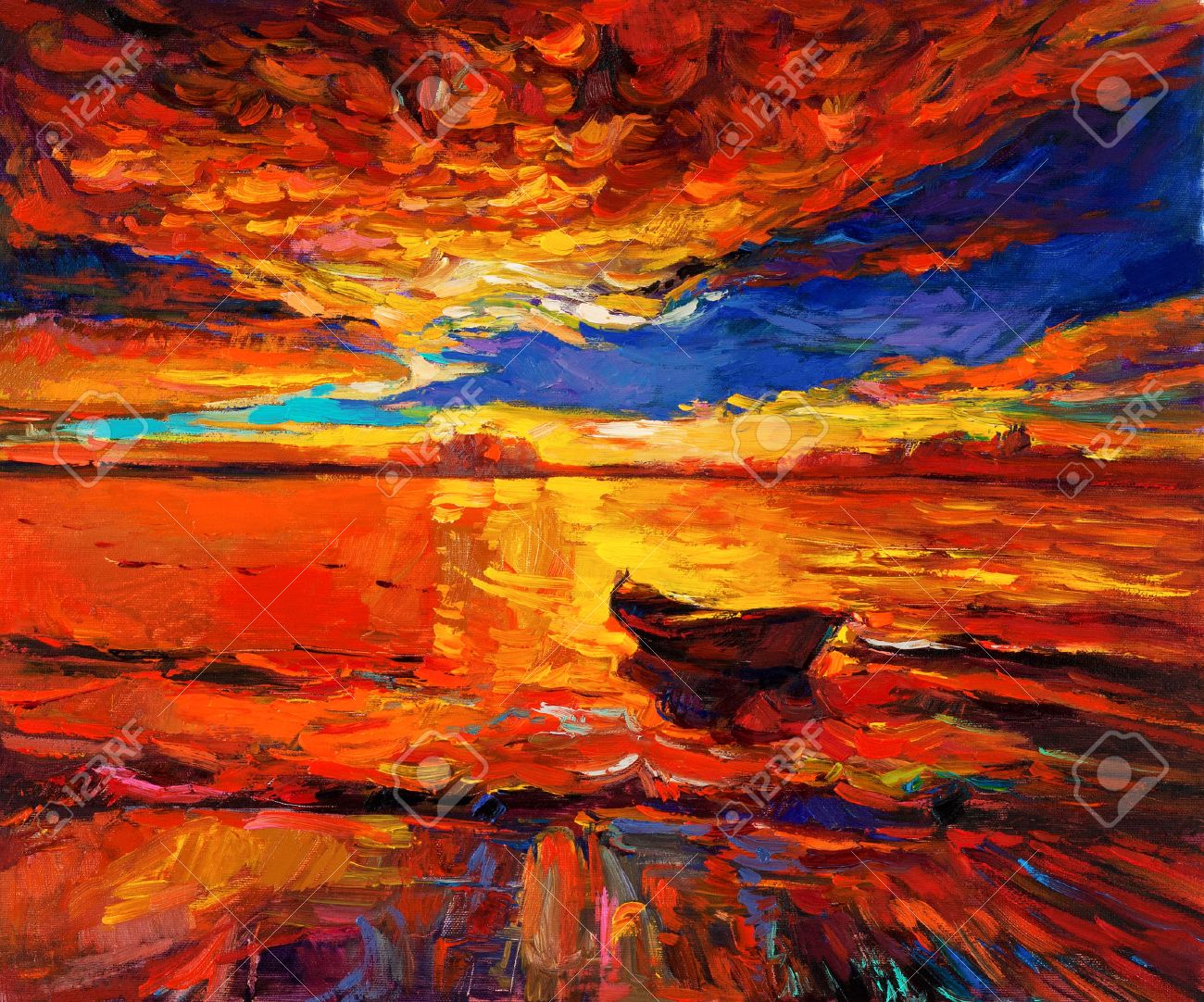 夕日に誘われ 油彩画 - アート/エンタメ 夕日に誘われ 油彩画 - アート/エンタメ