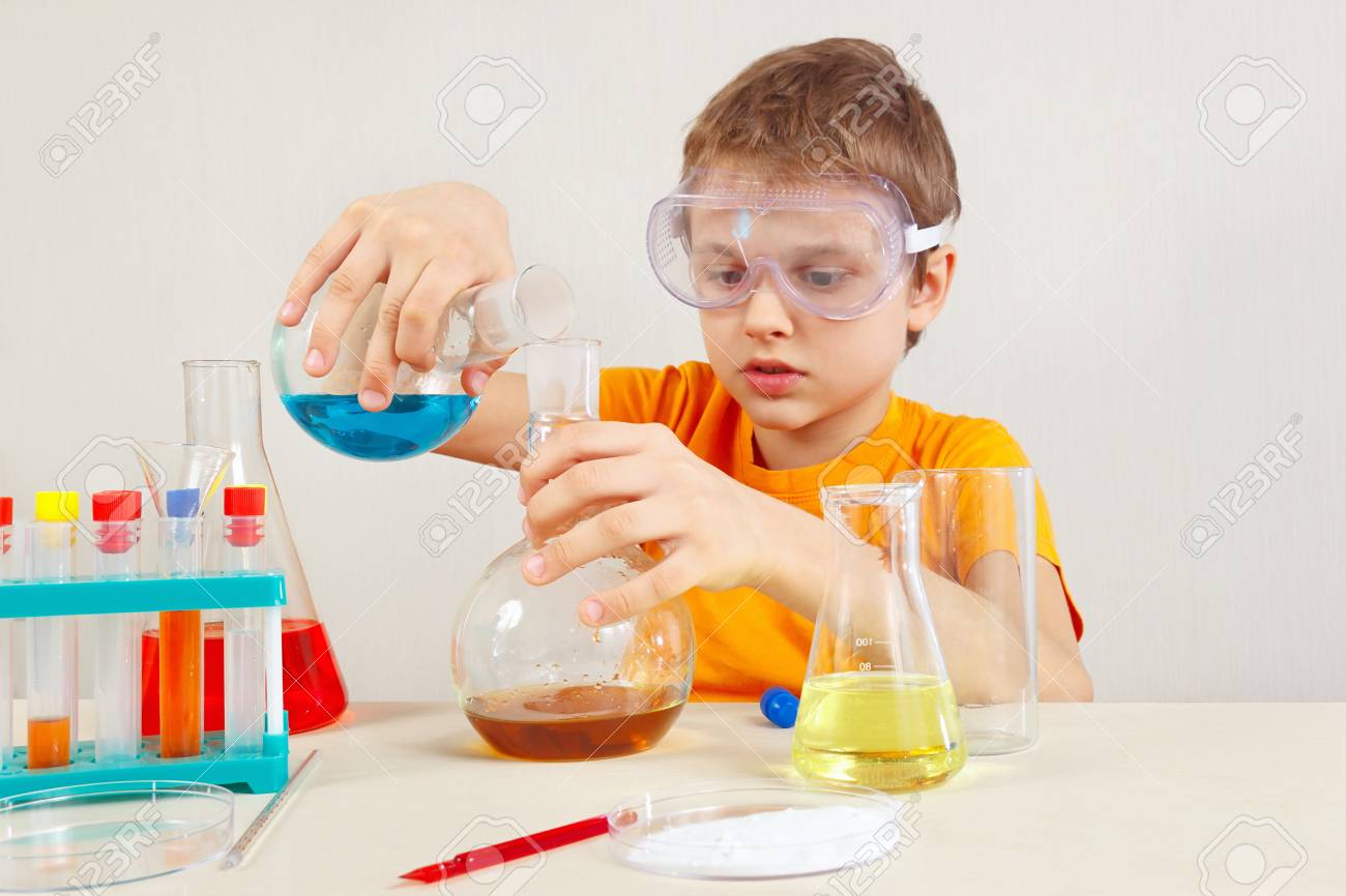young serious boy in