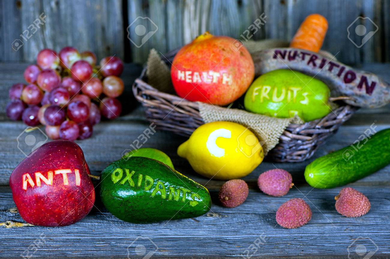 scattered fruits and vegetables with cut words - healthy lifestyle concept - 36018493 scattered fruits and vegetables with cut words - healthy lifestyle concept - 36018493