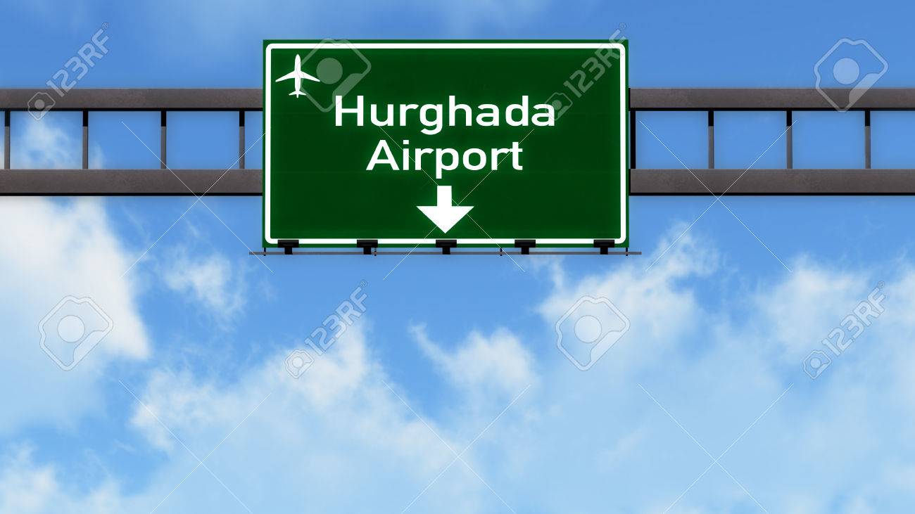 ハルガダ エジプト空港高速道路道路標識 3 D イラスト の写真素材 画像素材 Image