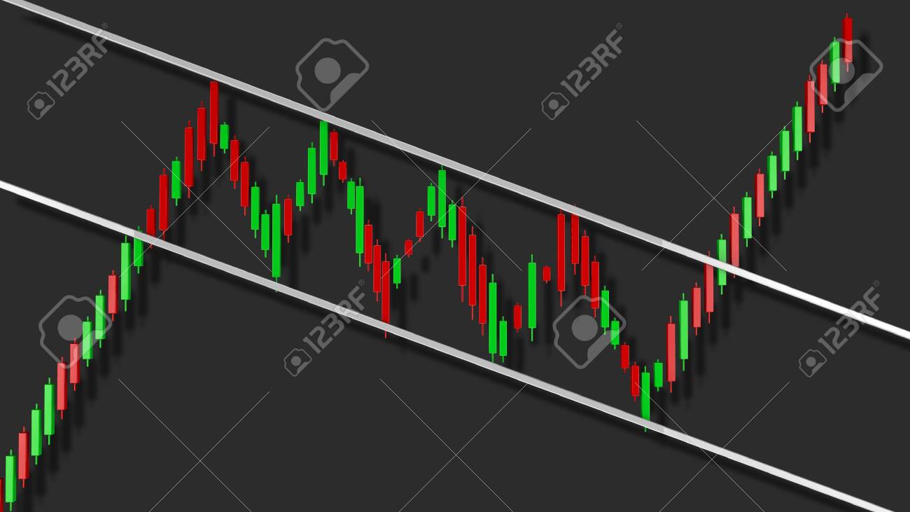 ブルフラッグ株価チャートパターン3D図の写真素材・画像素材 Image 123530951