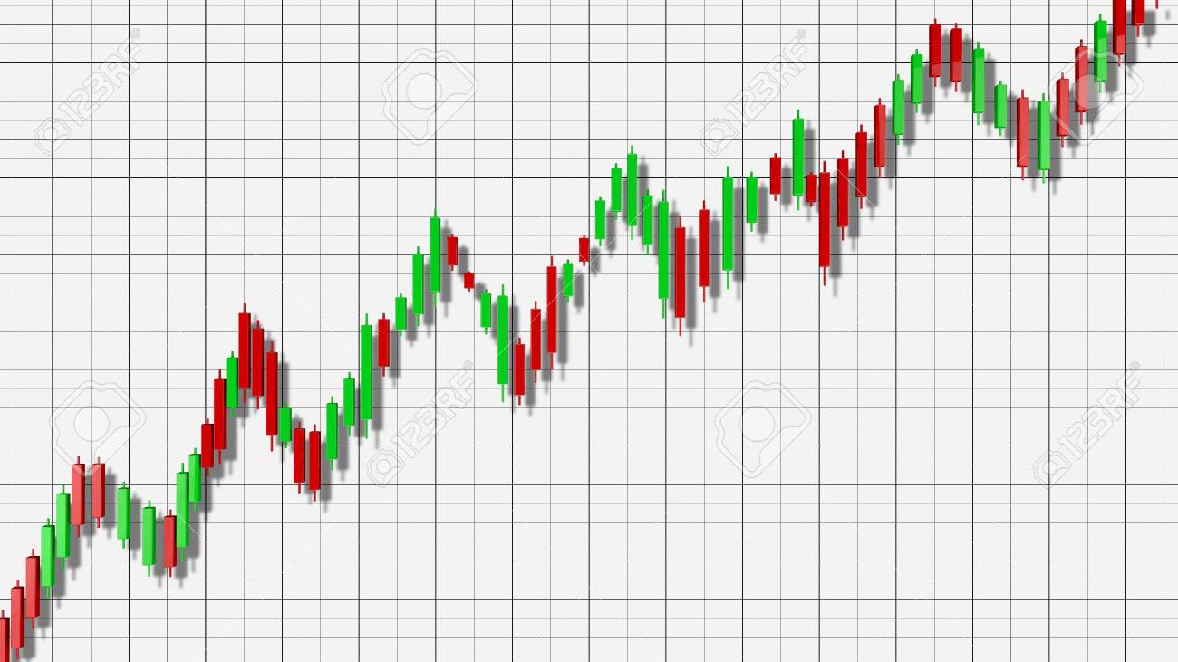 上昇トレンド株価チャート3Dイラストの写真素材・画像素材 Image 123533145