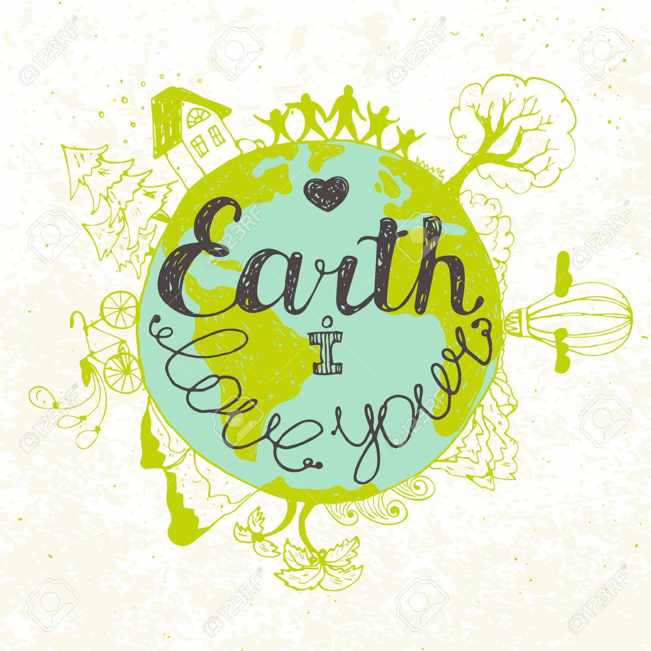card templates for those who love the planet vector illustration