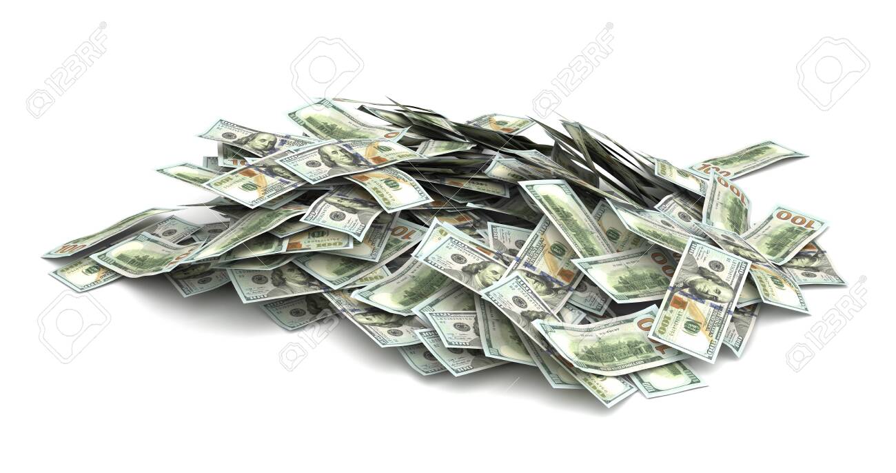 Stack of US Dollars (Isolated on white background) - 142619525 Stack of US Dollars (Isolated on white background) - 142619525