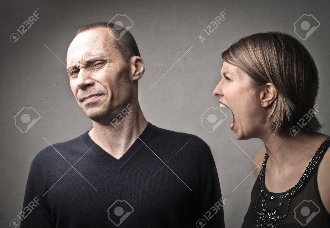 angry woman screaming against her husband - 12803041 angry woman screaming against her husband - 12803041