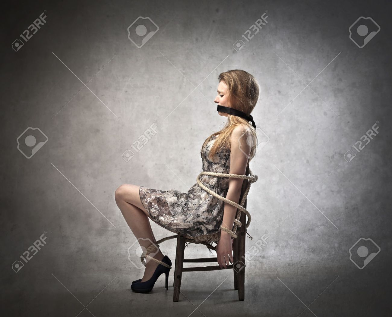 Tie Down To The Chair With Gag