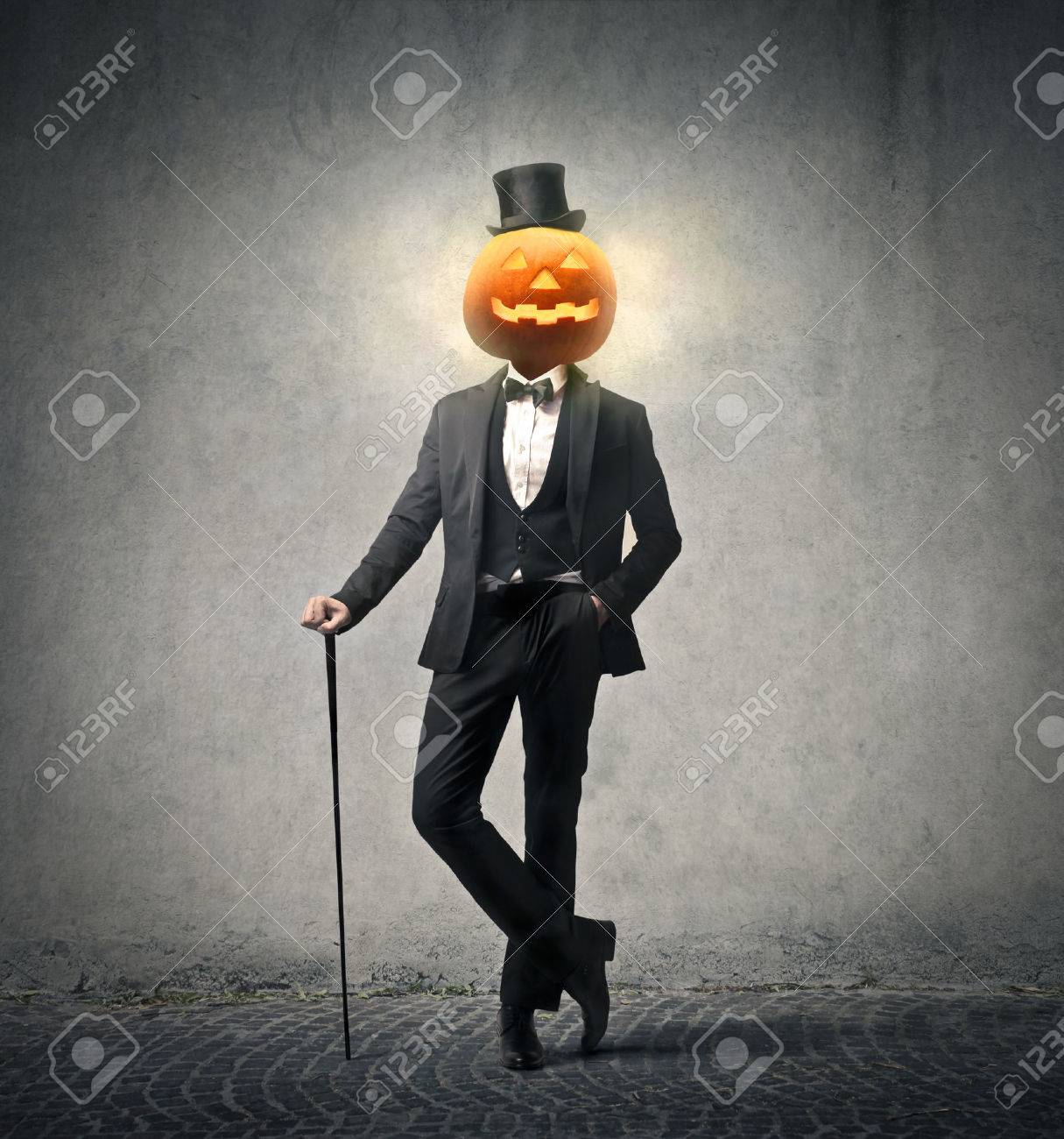 パンプキン ヘッドの金持ち の写真素材 画像素材 Image