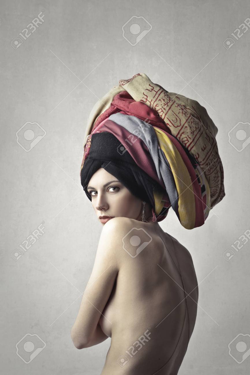 Nude Woman In A Turban Stock Photo, Picture and Royalty Free Image. Image  80320331.