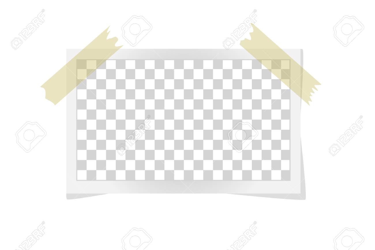 square frame template on sticky tape with shadows isolated on