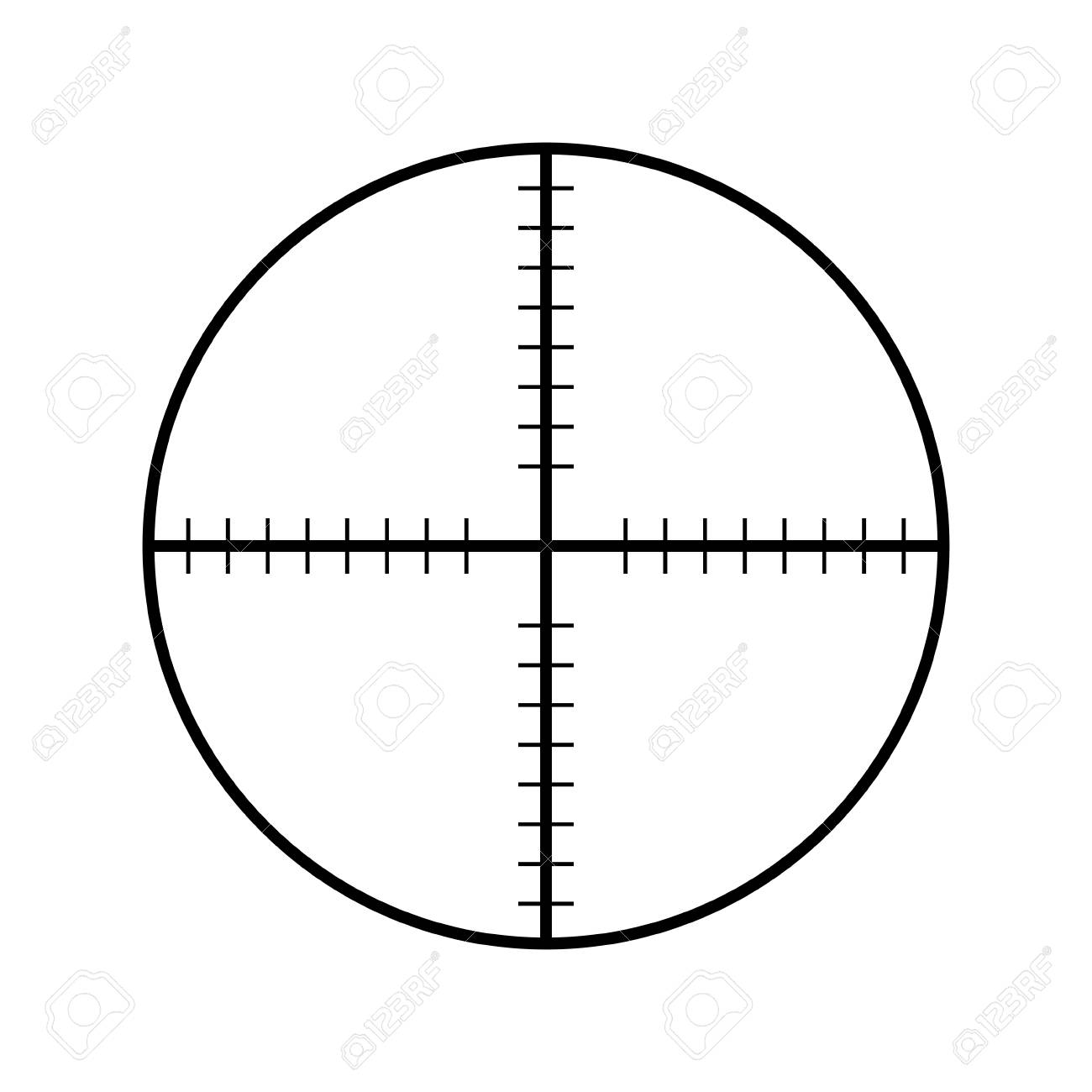 Sniper Rifle Aim Isolated On White Crosshair Target Choose Destination
