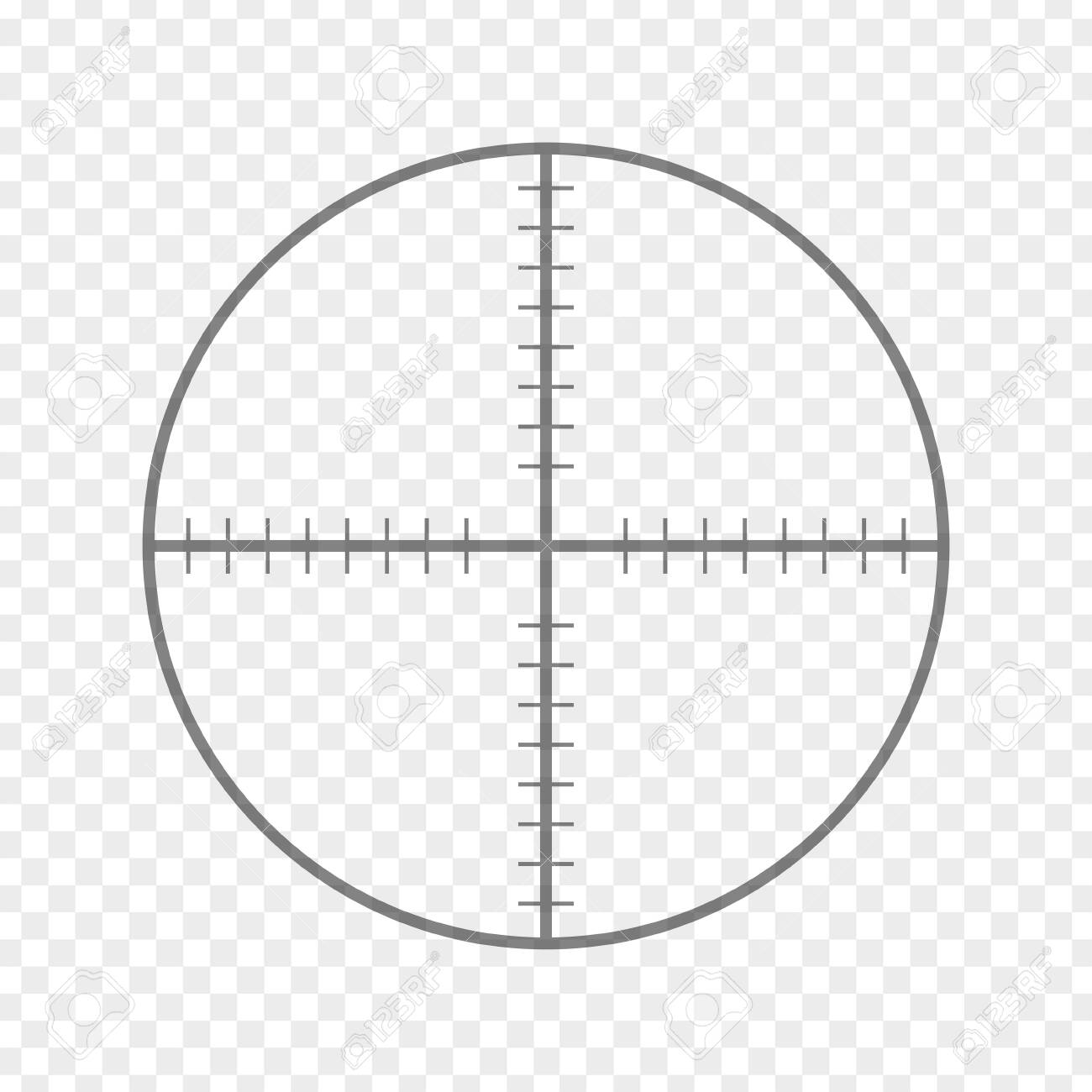Sniper Rifle Aim Isolated On Transparent Background Crosshair