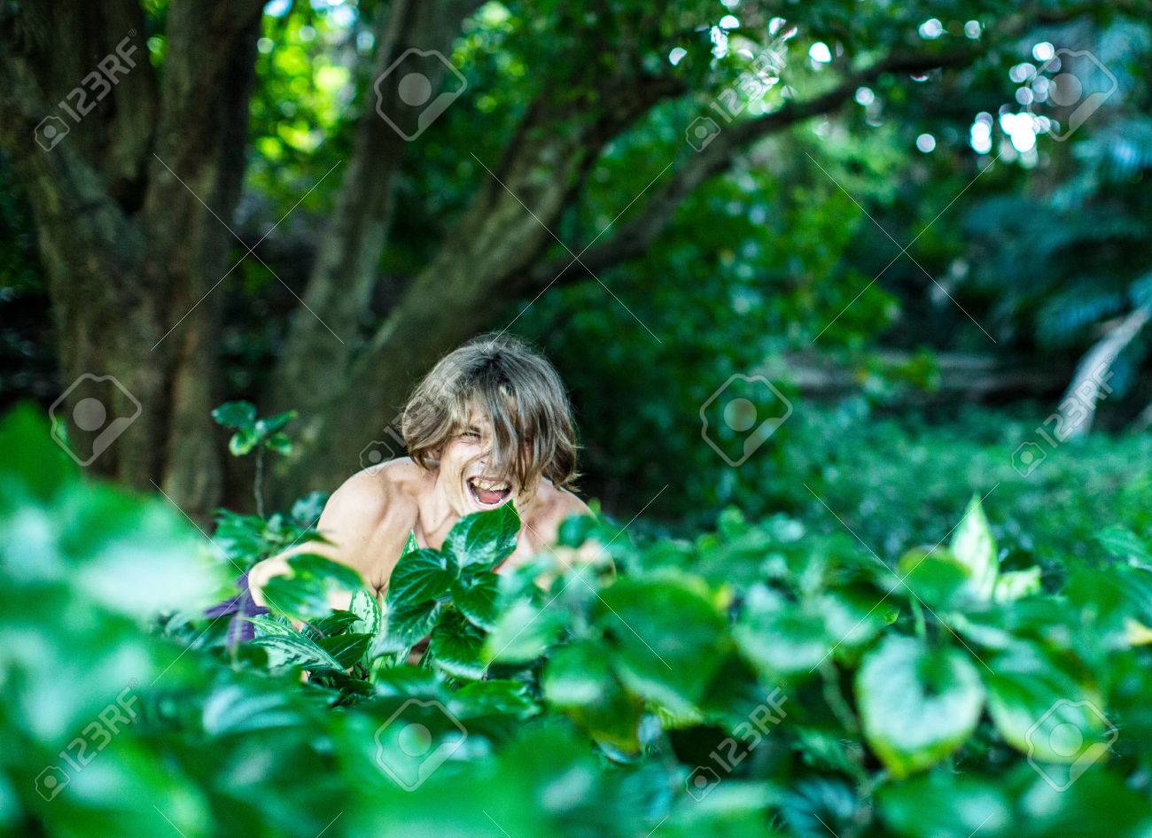 Lost In The Jungle Screaming Man Stock Photo Picture And Royalty Free Image Image 52819310