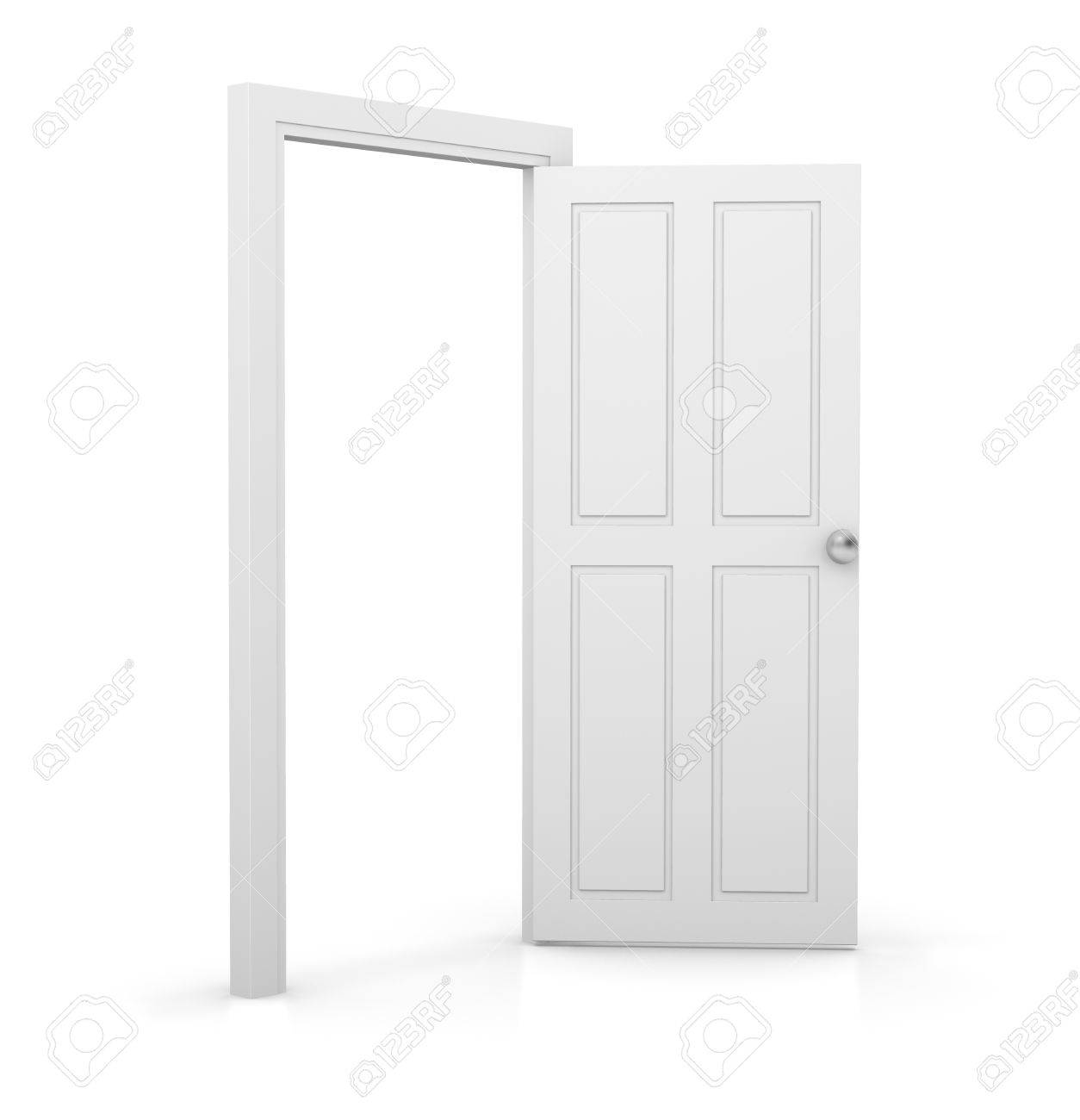 3d Weisse Tur Offen Auf Weissem Hintergrund Lizenzfreie Fotos Bilder Und Stock Fotografie Image 53249571