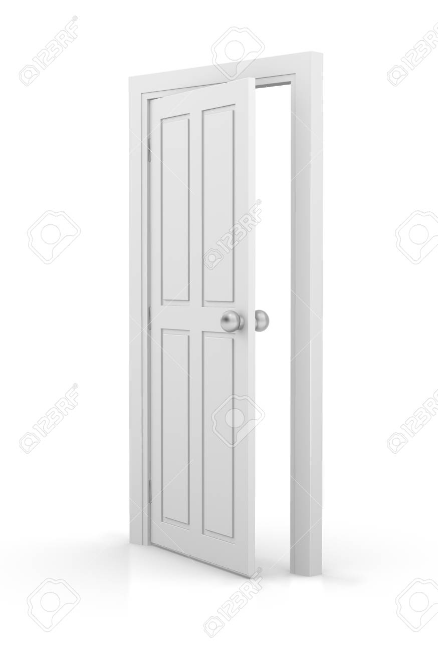 3d Weisse Tur Offen Auf Weissem Hintergrund Lizenzfreie Fotos Bilder Und Stock Fotografie Image 53249827