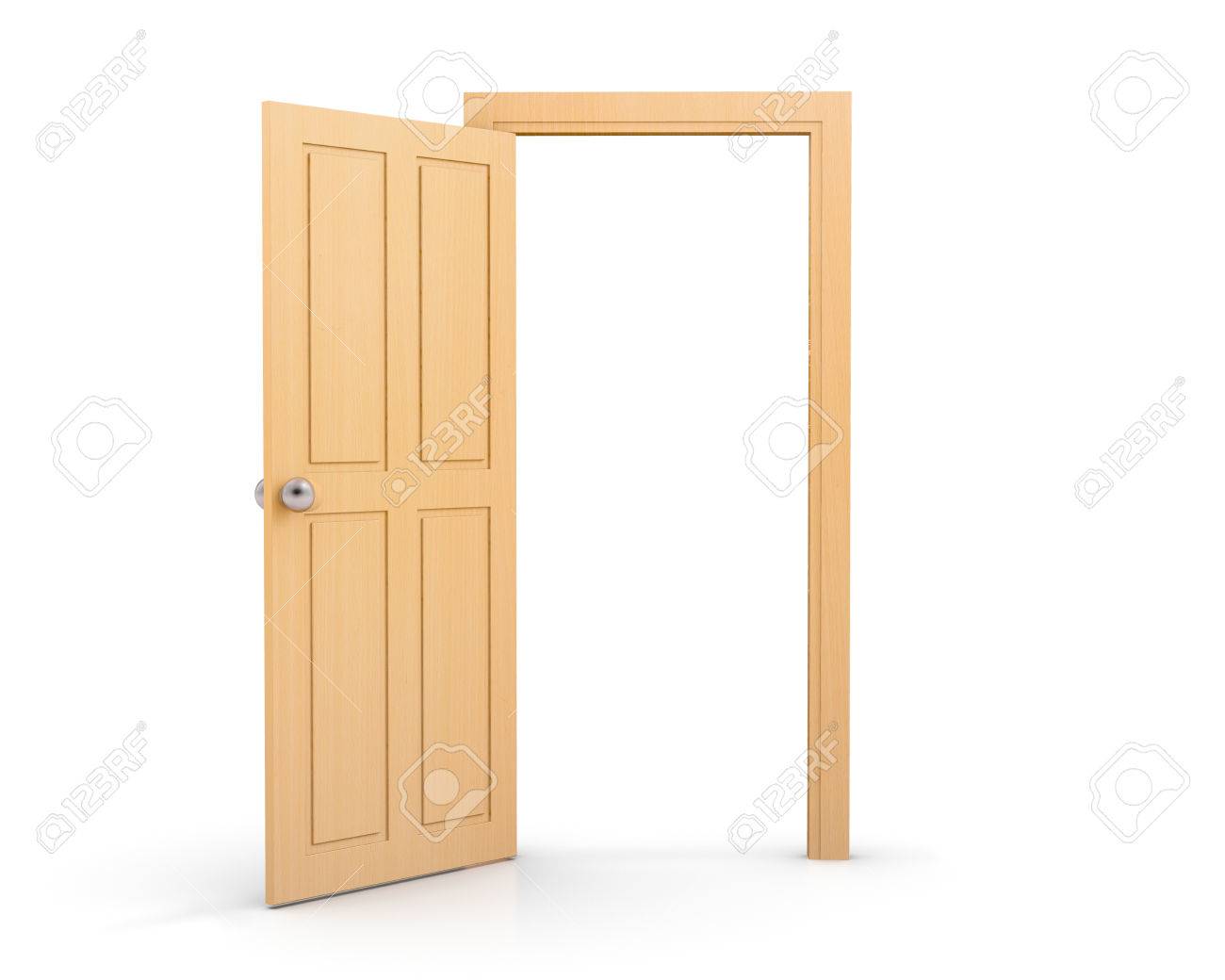 3d Holz Tur Offen Auf Weissem Hintergrund Lizenzfreie Fotos Bilder Und Stock Fotografie Image 53249863