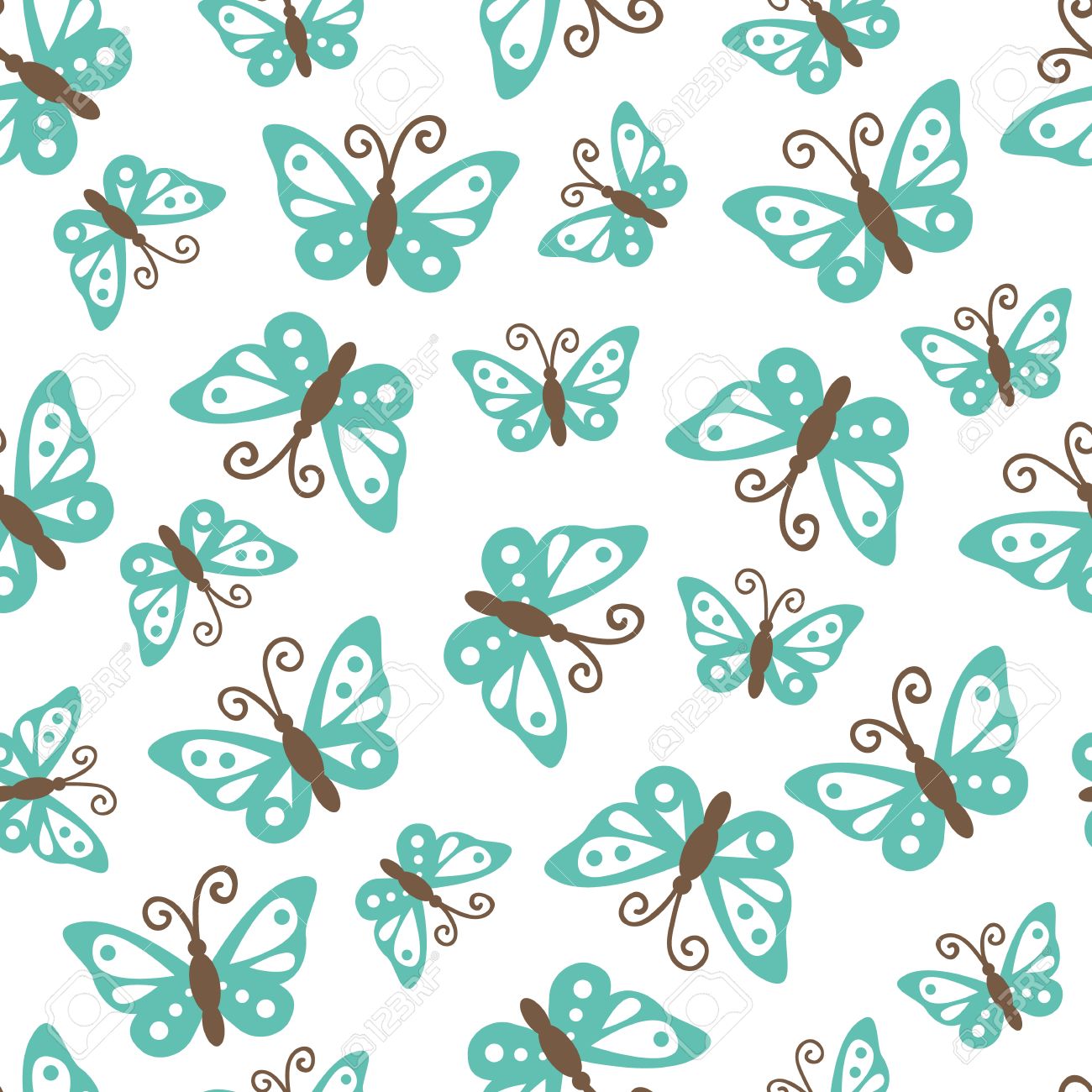 Butterflies Pattern Vector Seamless Pattern With Cute Butterflies