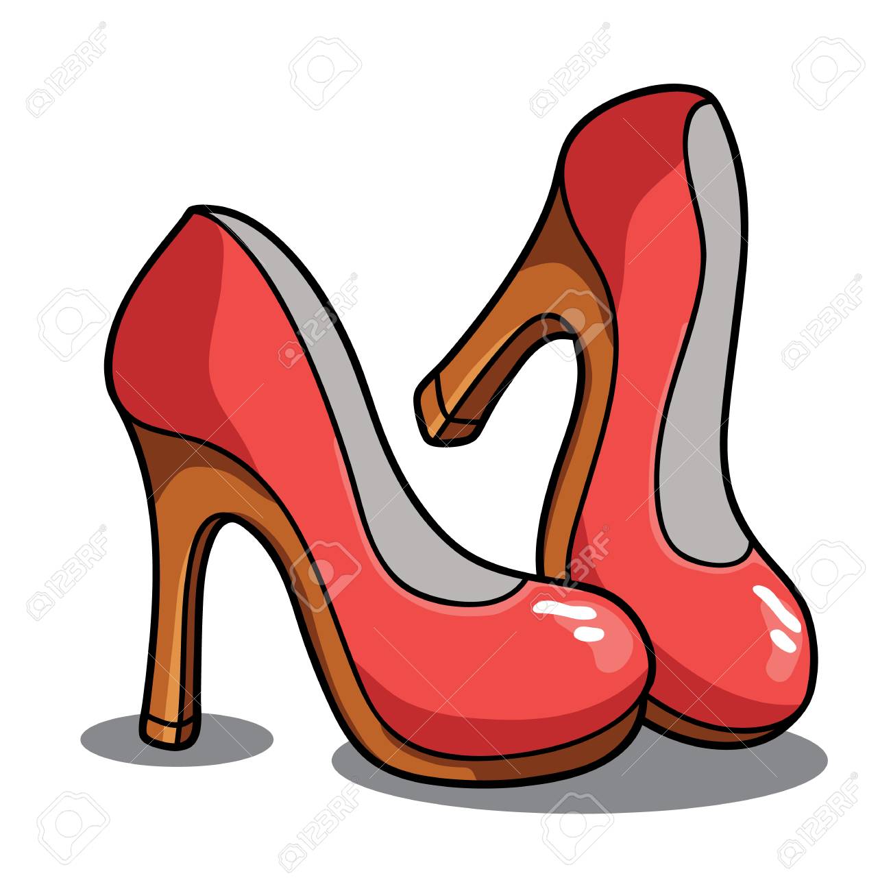 Vektor Illustration Von Niedlichen Cartoon High Heel Schuhe Schuhe Cartoon Lizenzfreie Bilder Und Fotos Kaufen 123RF