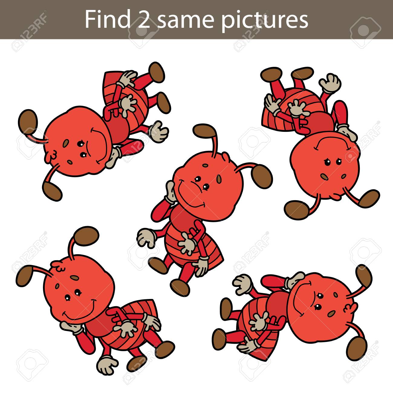 子供のベクトル イラスト パズル同じ写真幼児教育ゲーム検索のイラスト素材 ベクタ Image