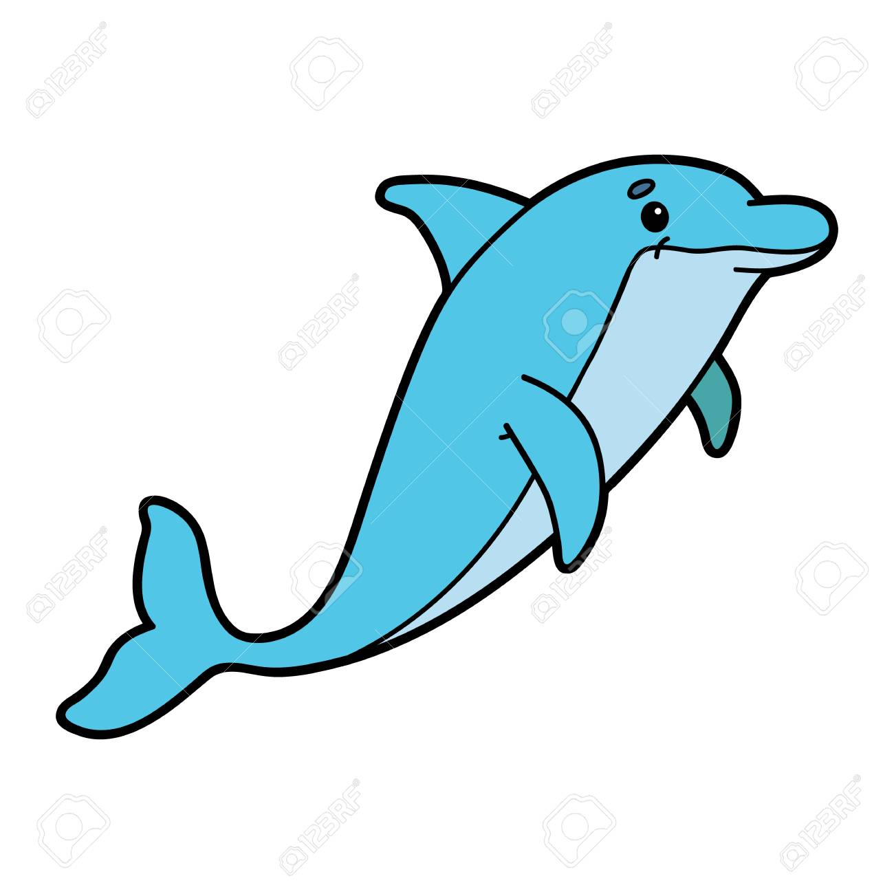 Vector Illustration Of Cute Cartoon Dolphin Character For Children And Scrap Book Royalty Free Cliparts Vectors And Stock Illustration Image 75500048