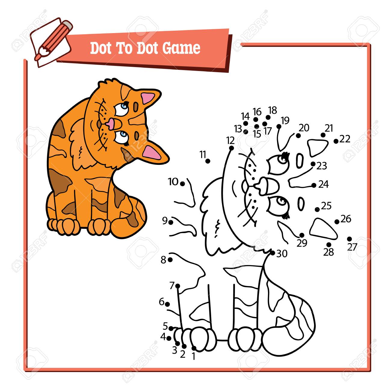 幸せな漫画のキャラクターとドットを教育パズル ゲームの子供のためのベクトル イラストのイラスト素材 ベクタ Image 幸せな漫画のキャラクターとドットを教育パズル ゲームの子供のためのベクトル イラストのイラスト素材 ベクタ Image