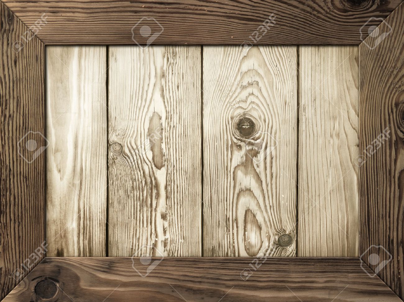 old wooden frame with wood planks inside stock photo picture and