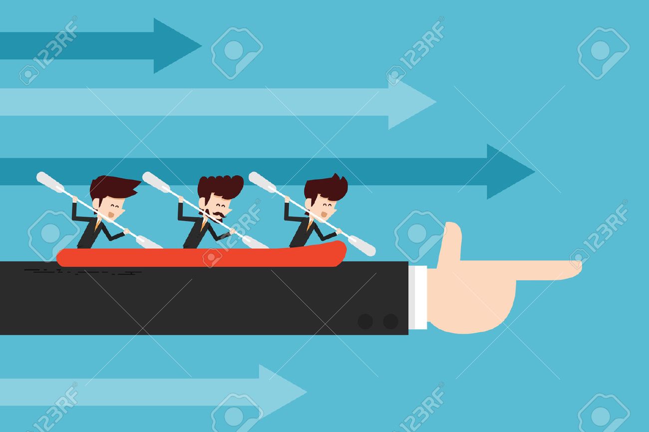 cooperation teamwork concept flat designs cartoon royalty free