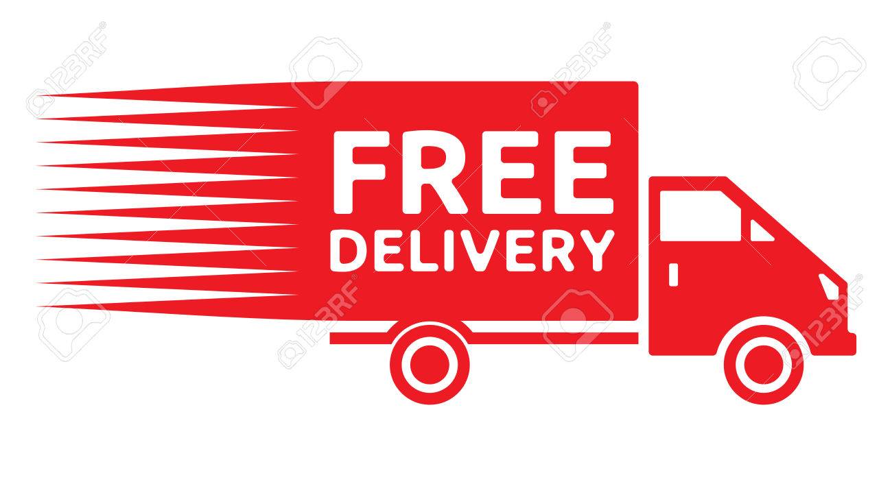 free delivery truck free shipping label royalty free cliparts