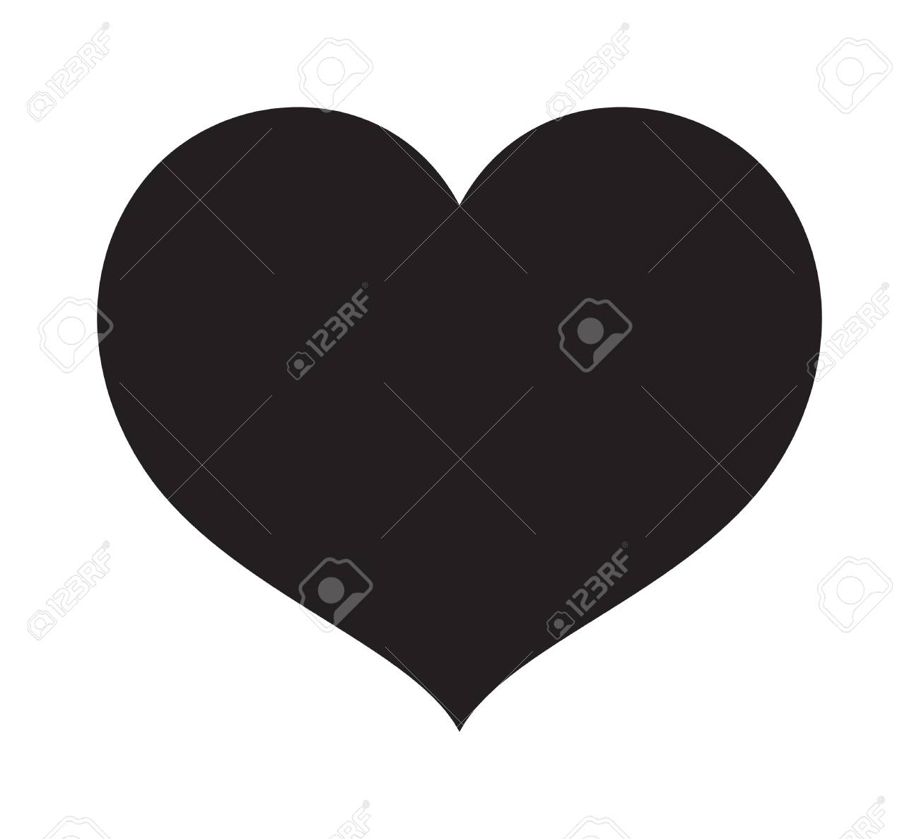 Black Heart Vector Icon 免版税剪贴画，向量插图和库存图片. Image 77811886, image size:1300x1187