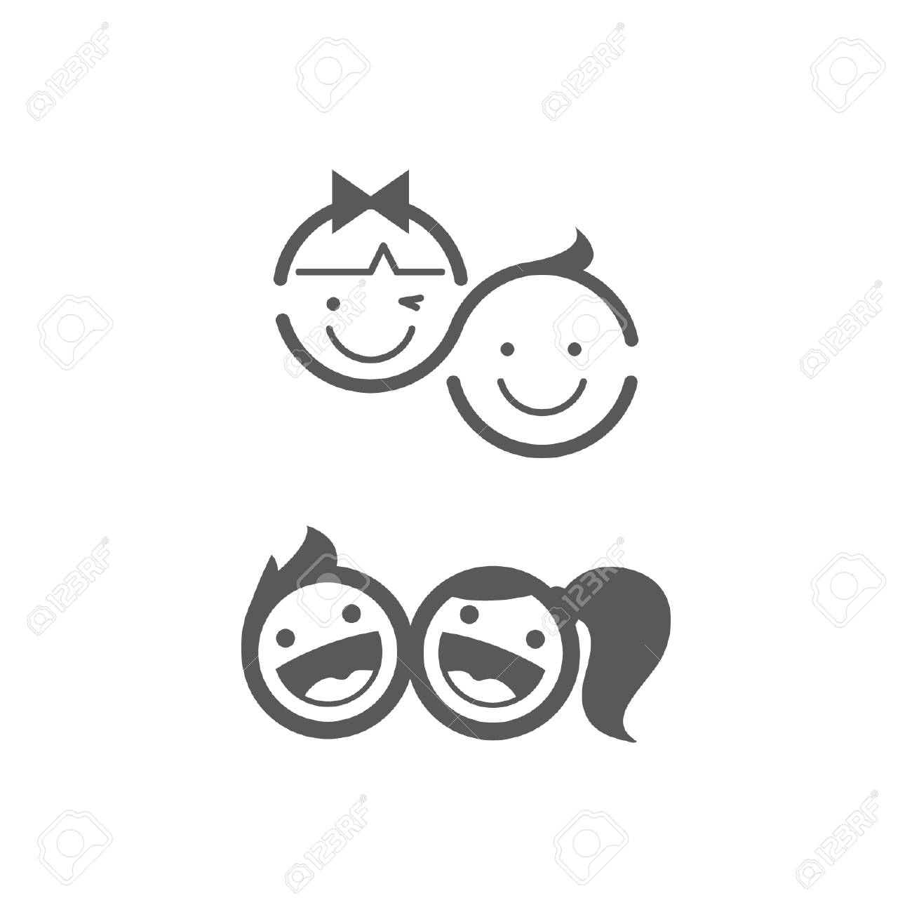 Kids Happy Symbol Child Set Royalty Free Cliparts Vectors And Stock Illustration Image 81196258
