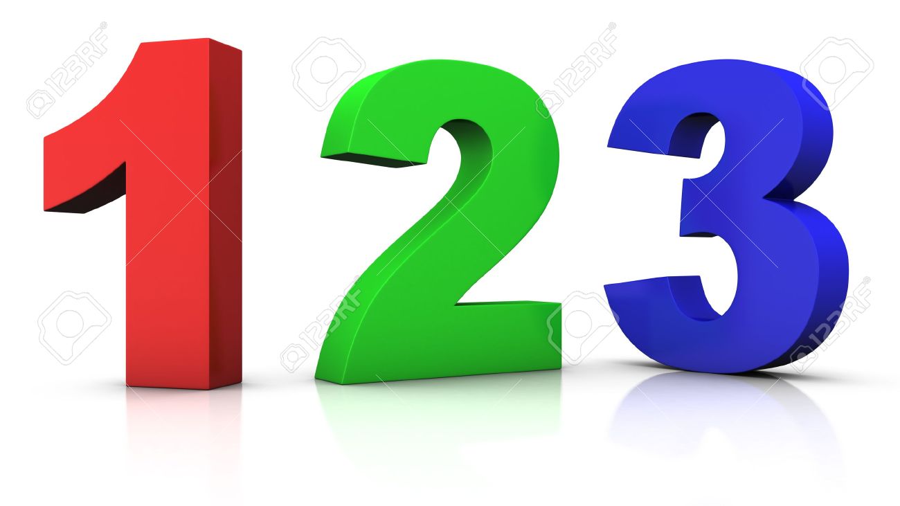 Big Red Green And Blue 3d Numbers 123 3d Rendering Illustration Stock Photo Picture And Royalty Free Image Image