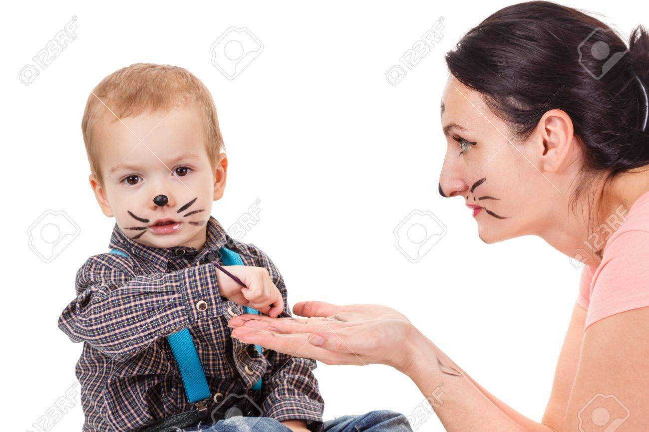Téléchargement gratuit Images Mere Et Fils Enfant Garcon Avec Un Chat Maquillage Jeu Et Le actualisé salutations