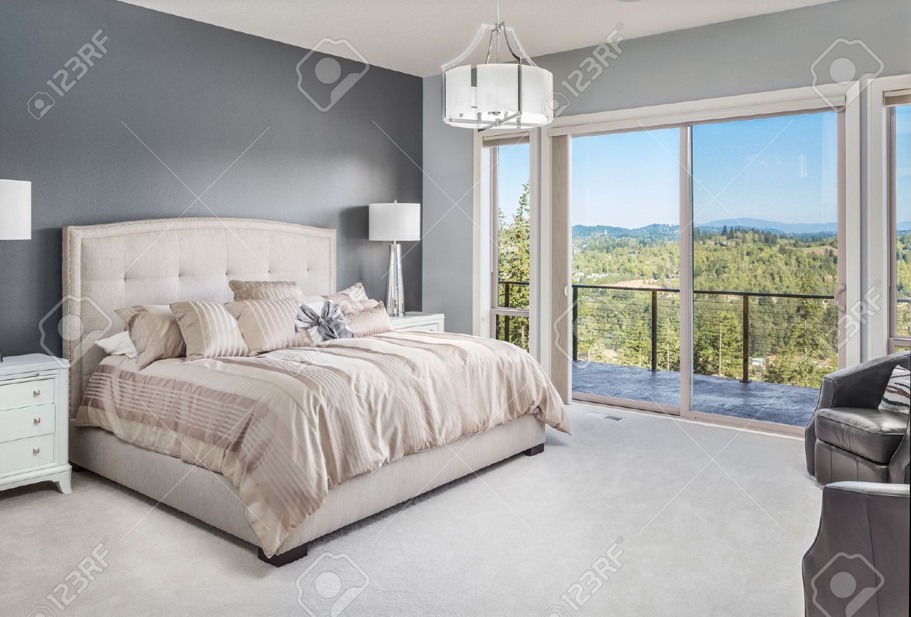 Master Bedroom In Luxury Home With Beautiful View
