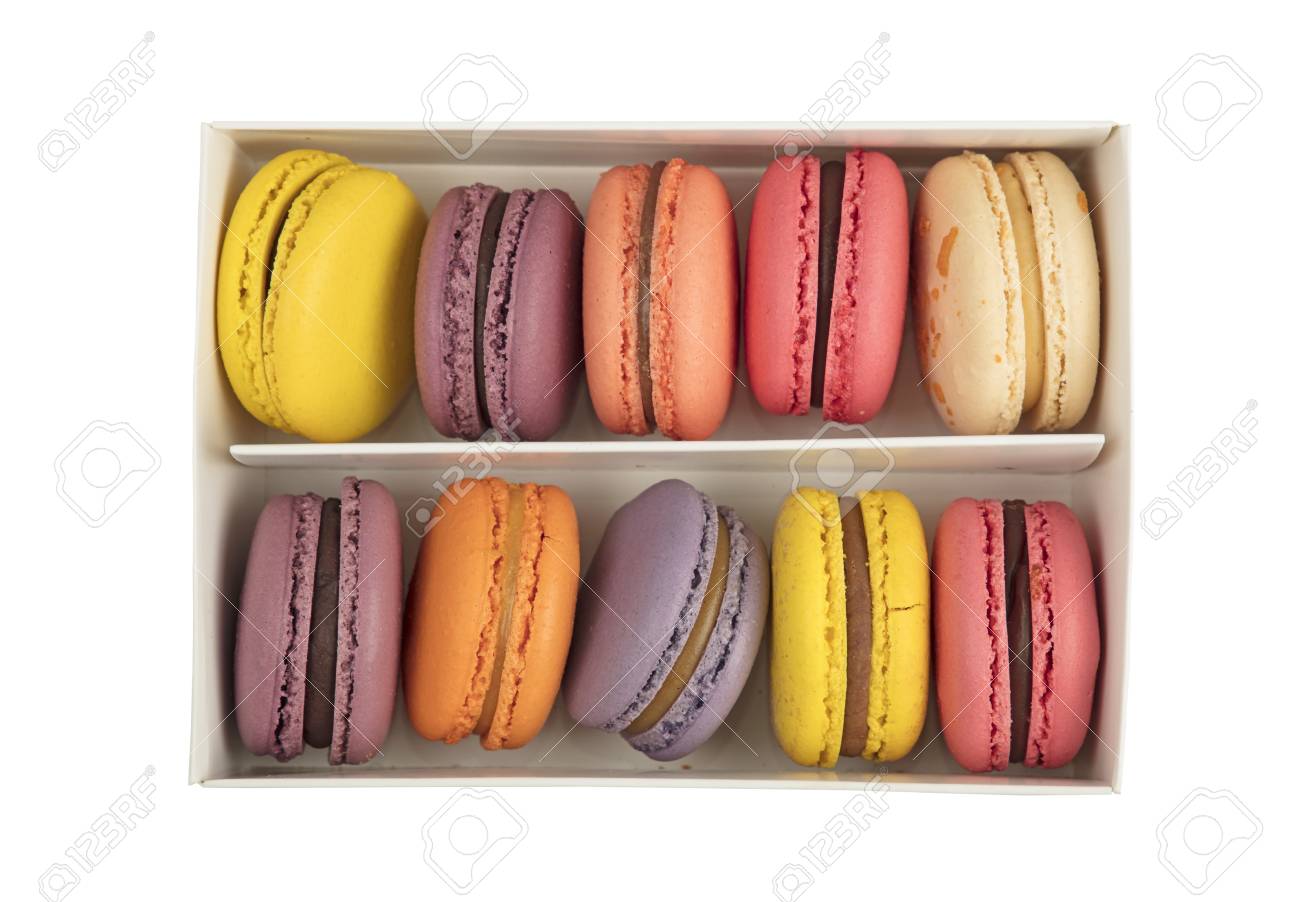 Box Of Fresh Colorful French Macaroon Pastry Cookies Macarons Stock Photo Picture And Royalty Free Image Image 78188805