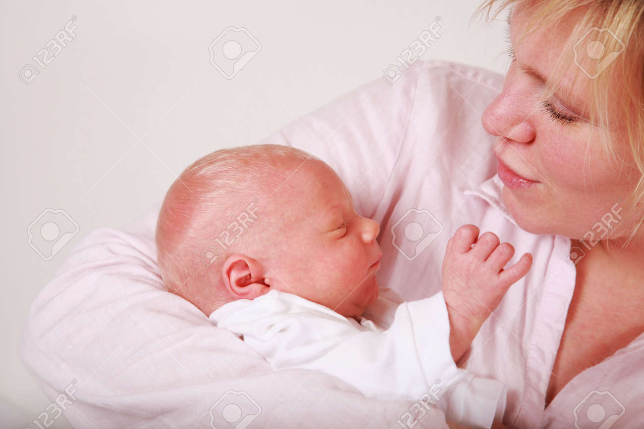 Family Moments Mother Enjoying Her Cute Baby Stock Photo Picture