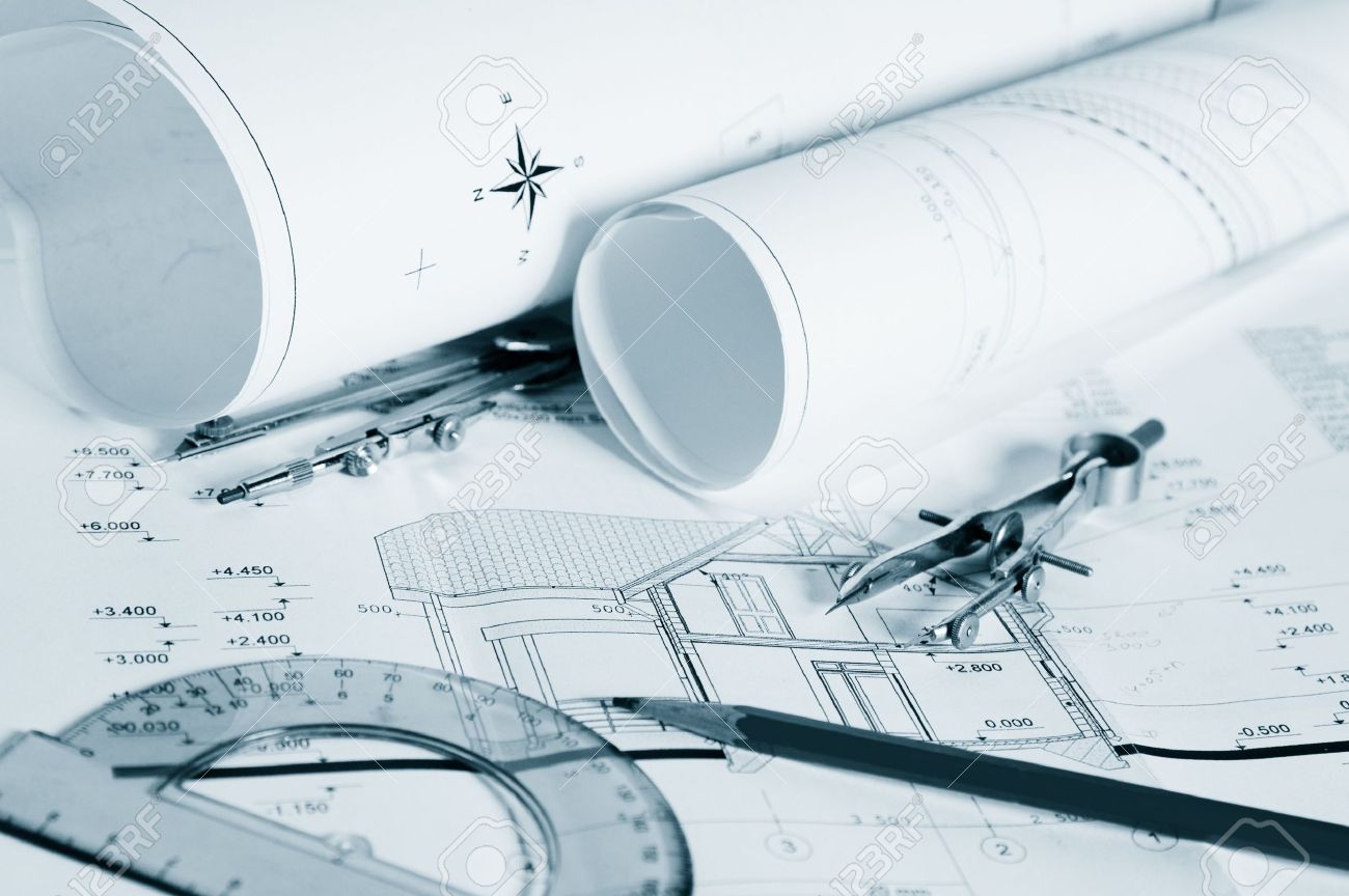 Blueprints Professional Architectural Drawings Stock Photo Picture And Royalty Free Image Image 12632009