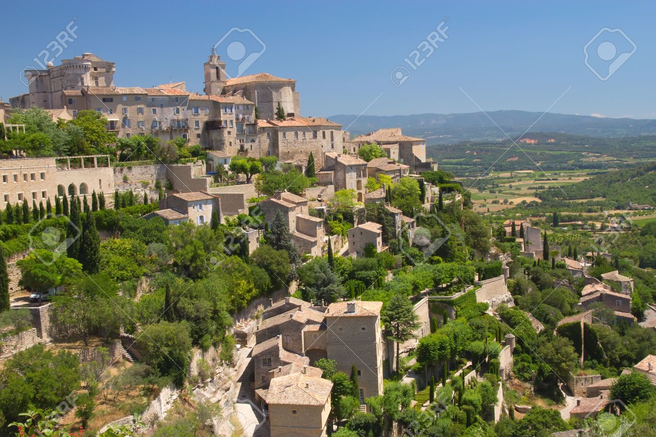 View of the hilltop village of Gordes Provence, France This village has a typical Provencal character - 14461510 View of the hilltop village of Gordes Provence, France This village has a typical Provencal character - 14461510
