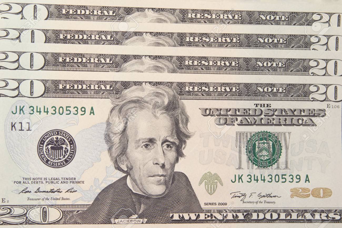 20 ドル紙幣と背景の写真素材・画像素材 Image 15507693