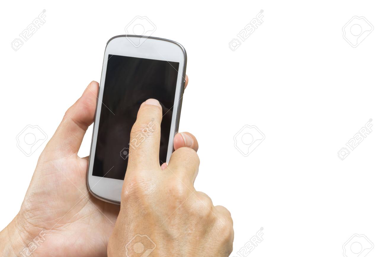 Main Feminine Est Ecrit Sms Sur Un Telephone Intelligent