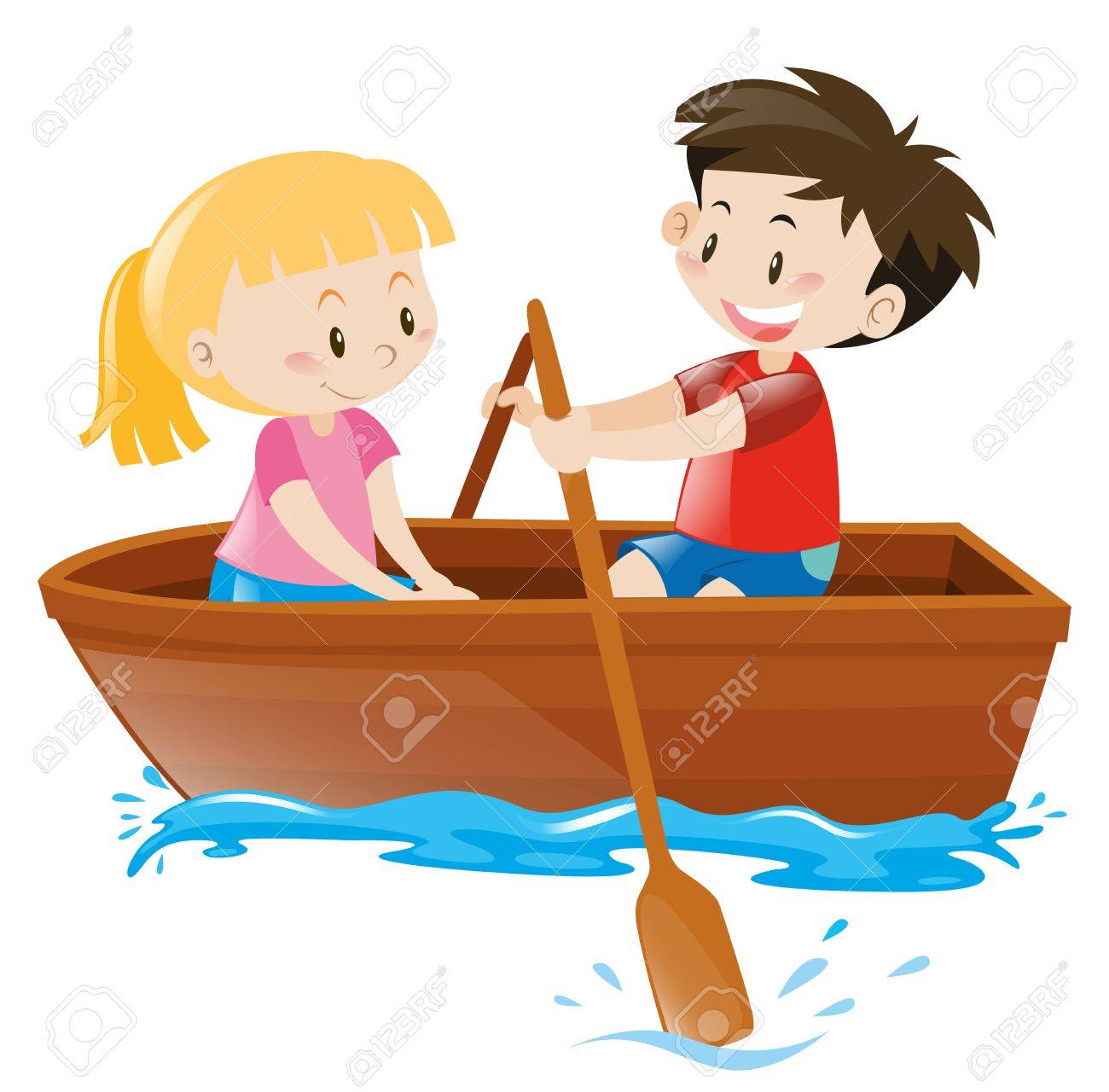 Boy And Girl In Rowboat Illustration Royalty Free SVG, Cliparts, Vectors,  and Stock Illustration. Image 63490205.
