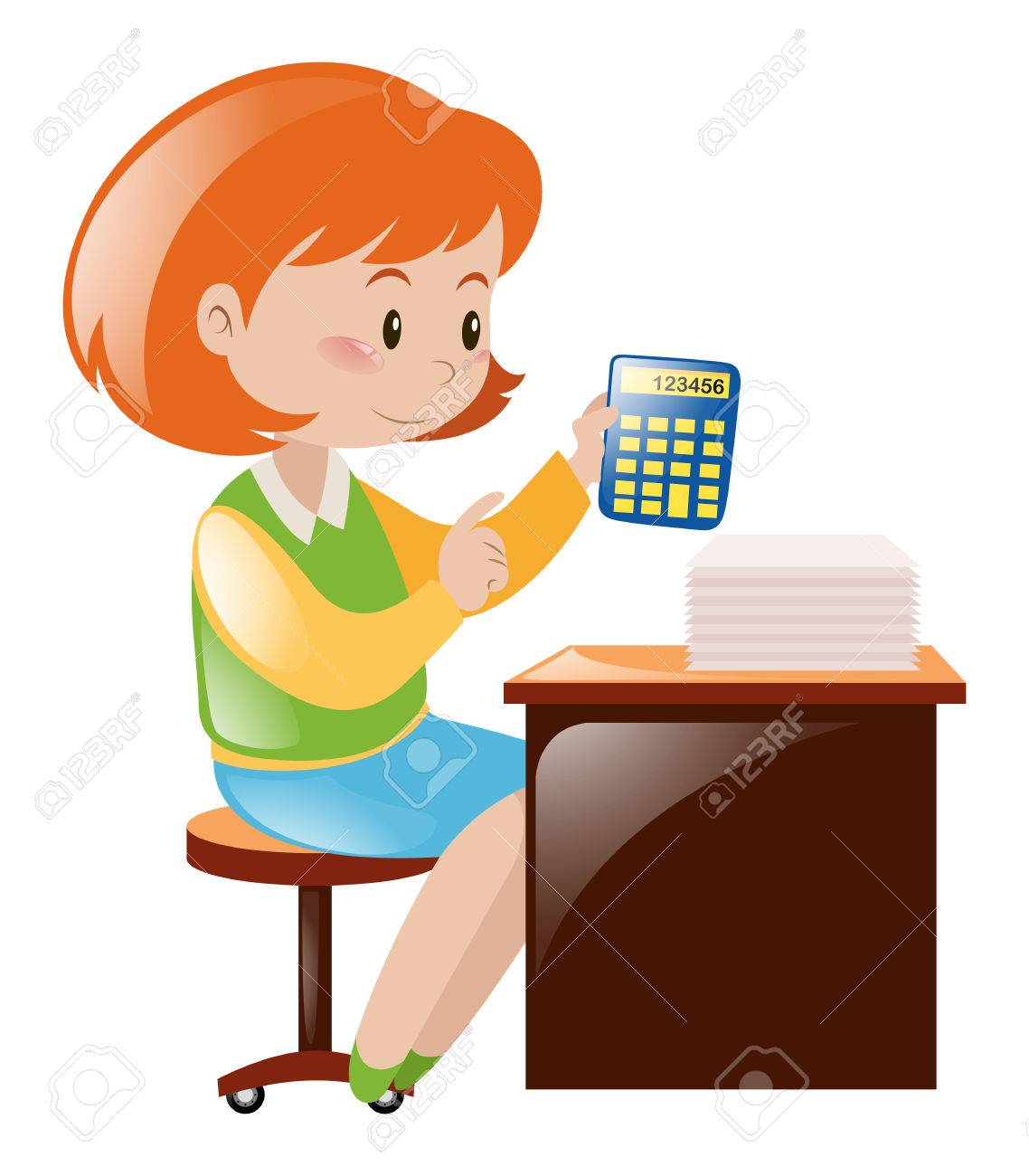電卓イラスト番号を計算する会計士 のイラスト素材 ベクタ Image