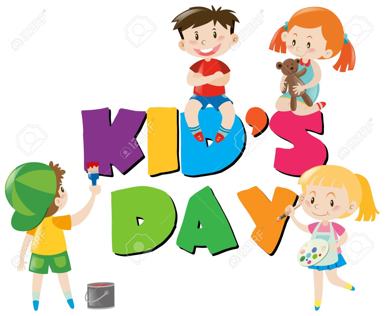 キッズ イラストとポスター デザイン のイラスト素材 ベクタ Image
