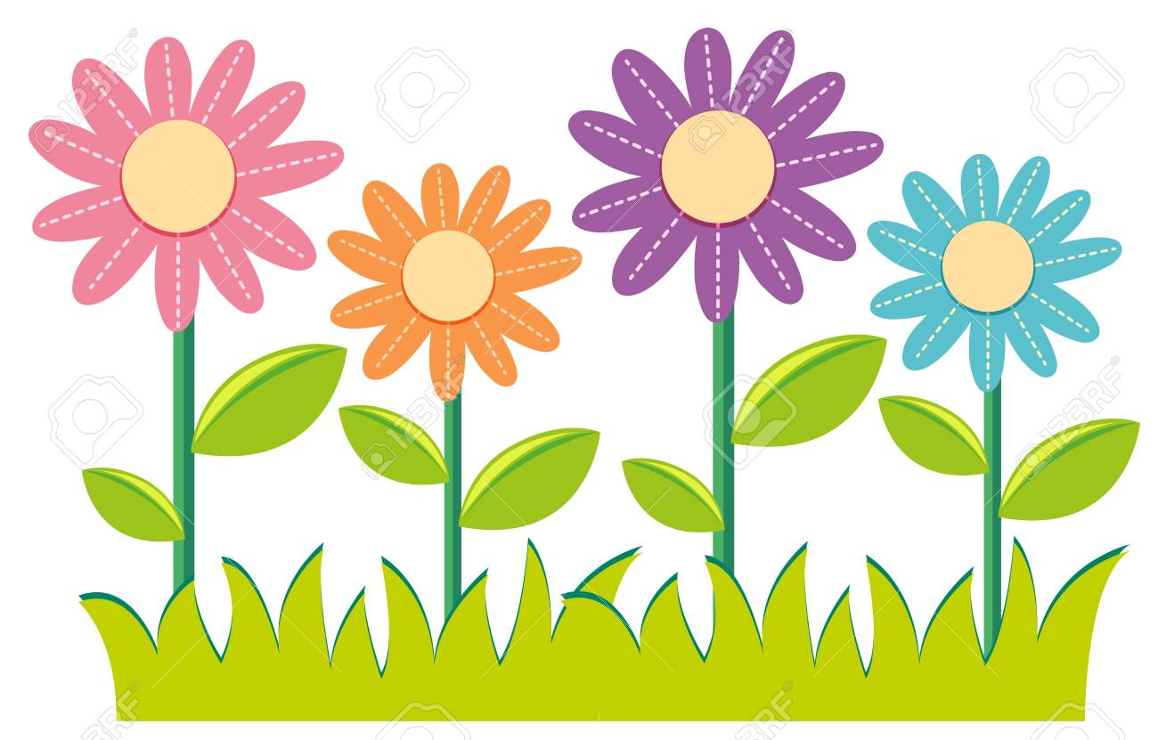 花のイラストの色違い のイラスト素材 ベクタ Image 花のイラストの色違い のイラスト素材 ベクタ Image