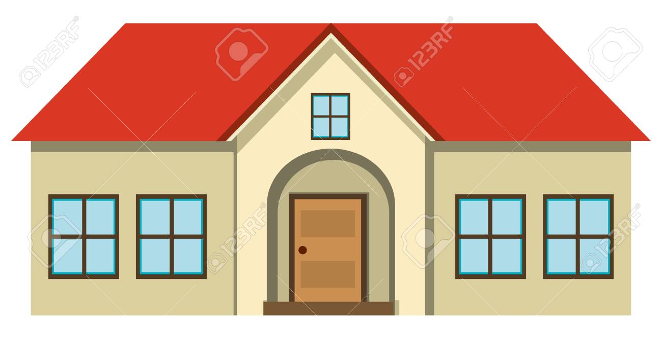 図の赤い屋根の家 のイラスト素材 ベクタ Image