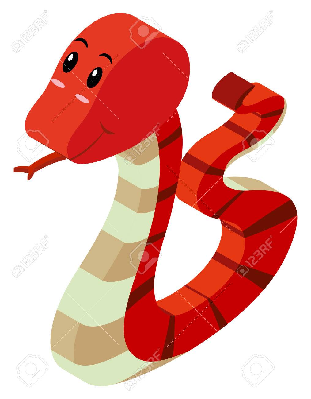 Diseno 3d Para Ilustracion De Serpiente De Cascabel Roja Ilustraciones Vectoriales Clip Art Vectorizado Libre De Derechos Image