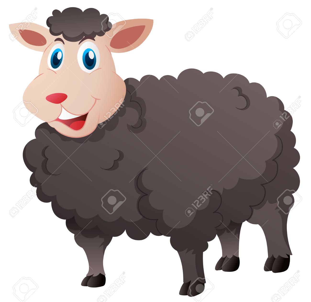 かわいい黒羊白背景イラストのイラスト素材 ベクタ Image