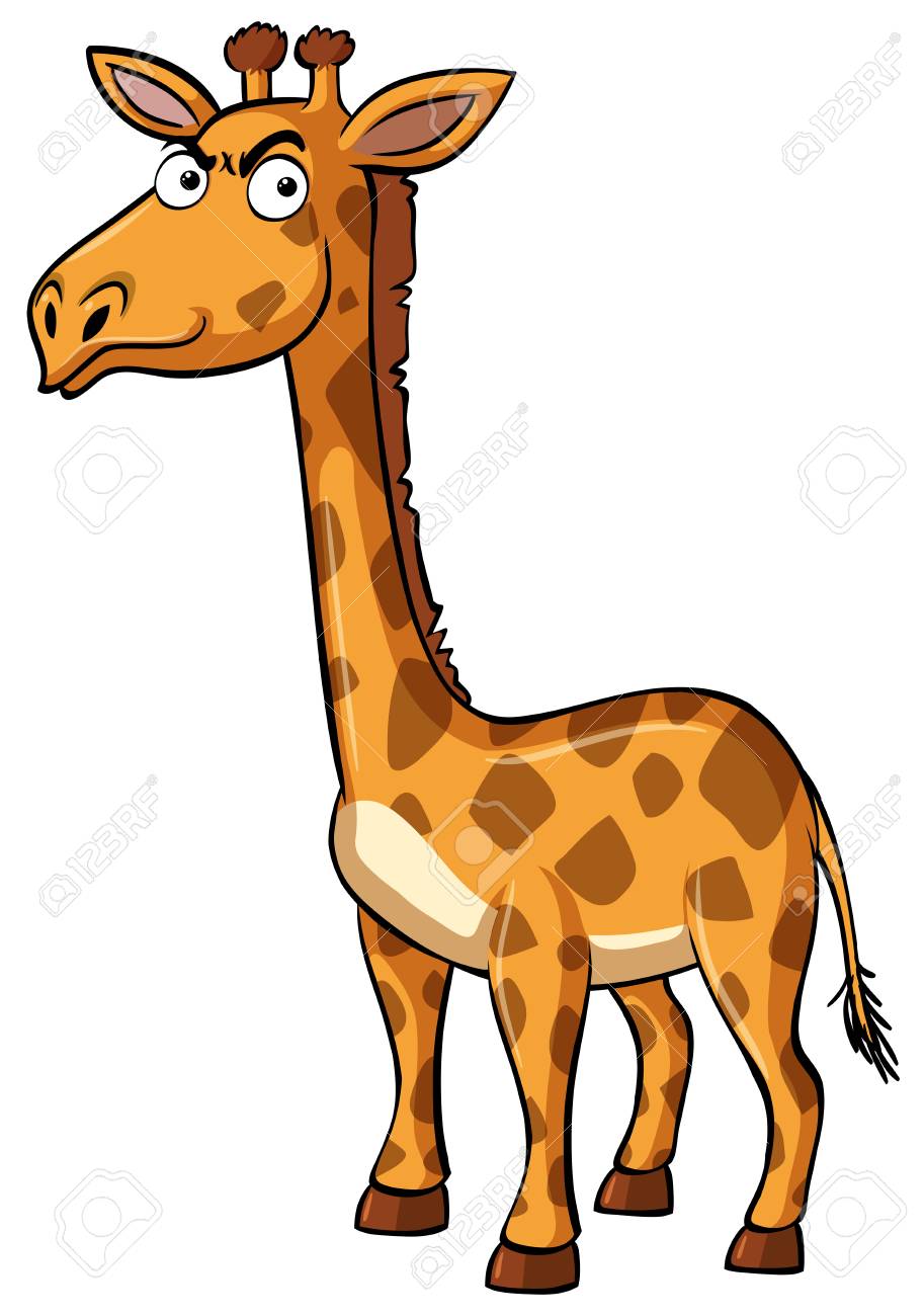 深刻な顔のイラストが野生のキリン のイラスト素材 ベクタ Image