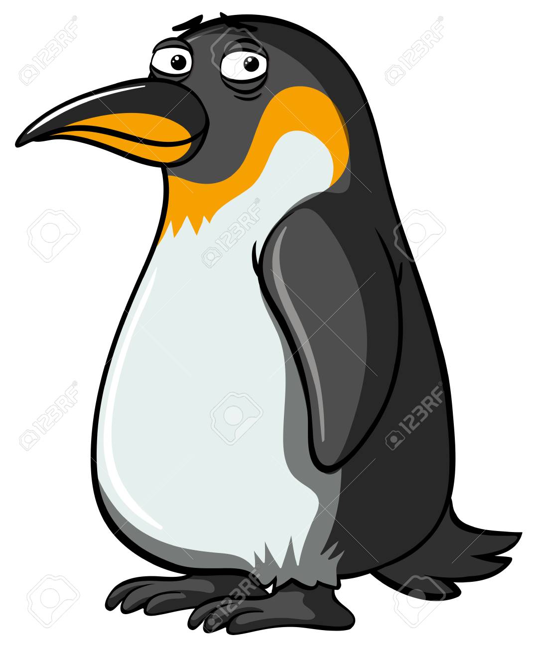 眠そうな顔イラストのペンギン のイラスト素材 ベクタ Image