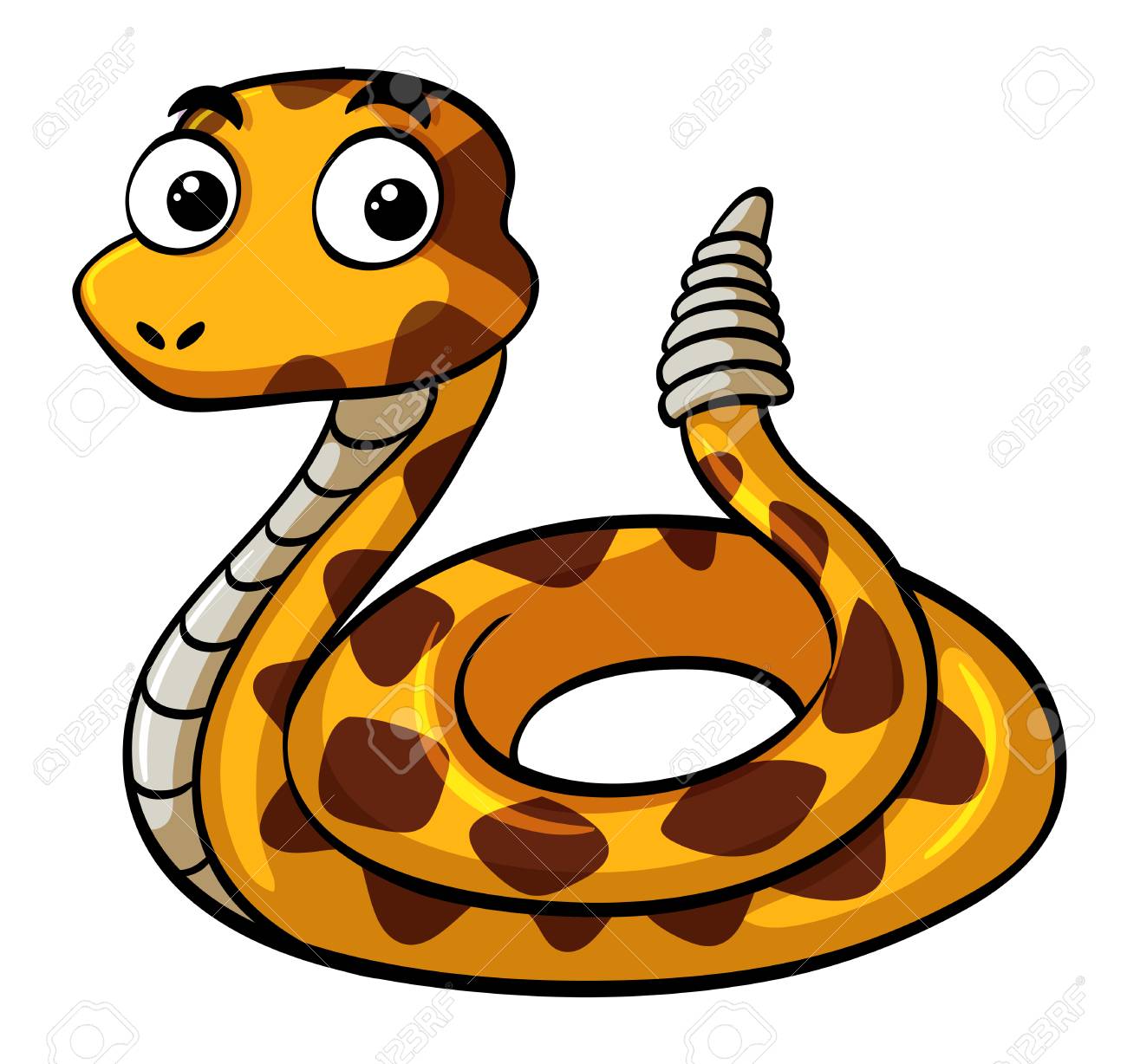 rattle snake on white background illustration royalty free cliparts