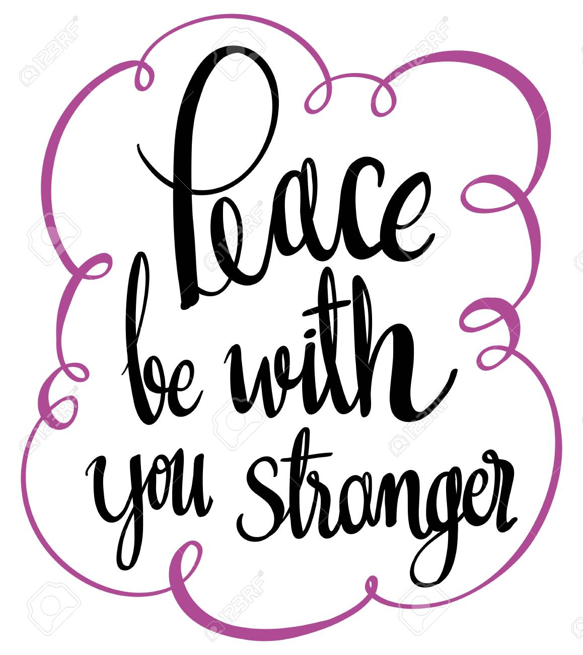 Frase En Inglés Para La Paz Sea Con Usted Ilustración Extraña Ilustraciones Vectoriales Clip Art Vectorizado Libre De Derechos Image 85062806